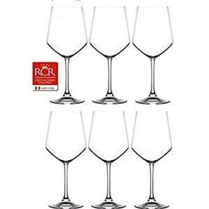 RCR Cristalleria Italiana Aria Collection 6 Piece Crystal Wine Glass Set 18oz